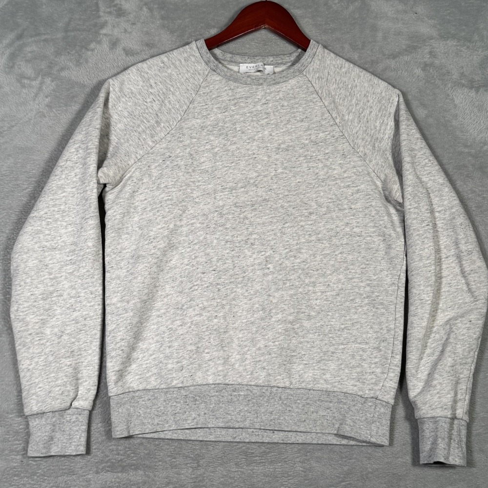 Everlane Sweatshirt Womens Extra‎ Small Heather Gray Raglan Crewneck Cotton*